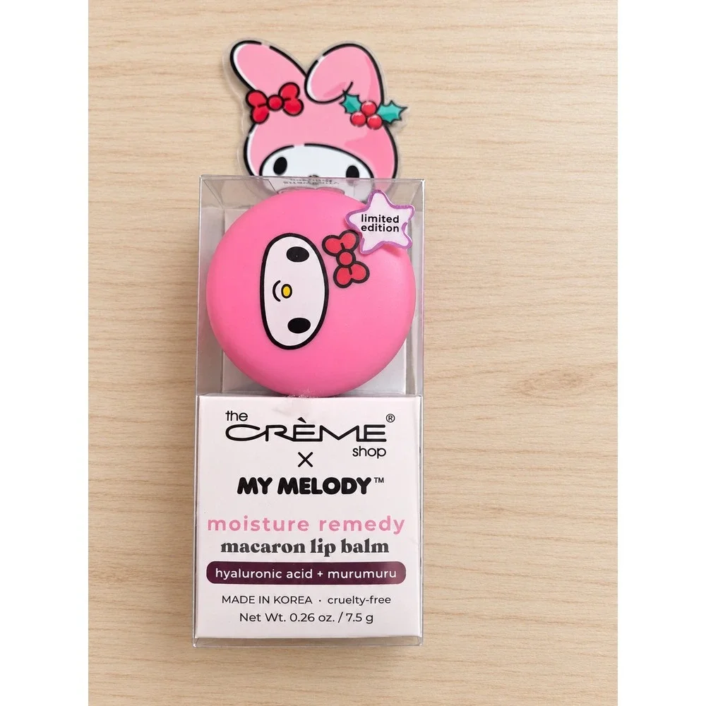 The Creme Shop x My Melody Macaron Lip Balm Hyaluronic Acid Murumuru Pink New